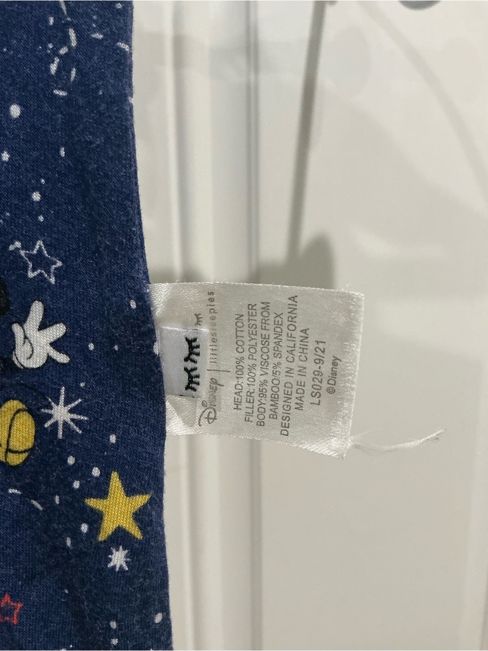 Little Sleepies Navy Blue Minnie Mouse Starry Sky Lovey - Picture 4 of 4